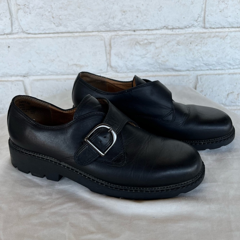 Women’s BASS Caroline Black Leather Monk Strap Oxford Style Shoes Size 8.5